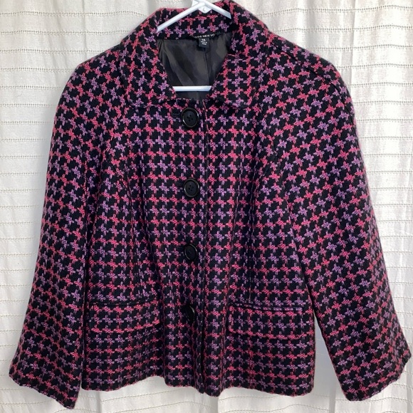 Briggs New York Jackets & Blazers - Briggs London fog black pink and purple blazer 14 office preppy feminine